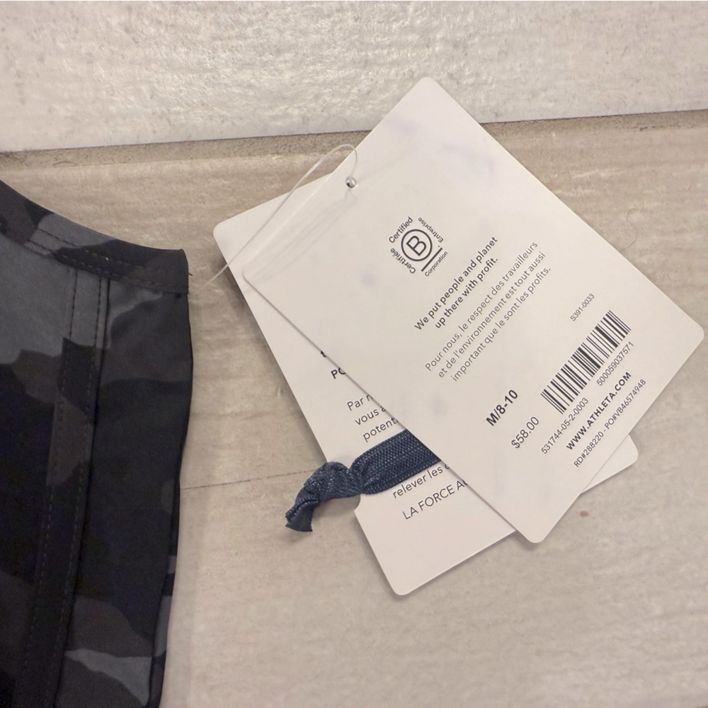 Athleta Girl NWT Black Camo Romper - Picture 3 of 4